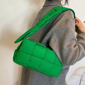 Green Quilted Shoulder Bag never used